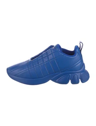 Pre-owned Burberry Leather Athletic Sneakers In Blue