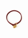 Burberry Leather B Shield Bracelet In Gold/rust