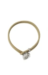 Burberry Leather B Shield Bracelet In Silver/artichoke