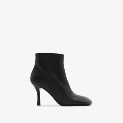 Burberry Leather Baby Boots In Black