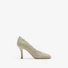 Burberry 85mm Leather Pumps In Plaster