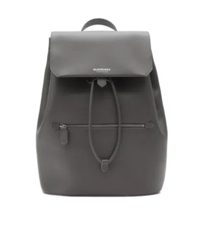 Burberry Leather Backpack In Bituminous Ash Free
