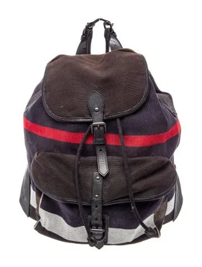 Pre-owned Burberry Leather Backpack In Black