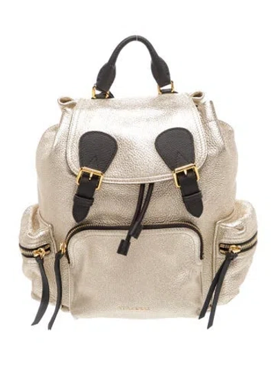 Pre-owned Burberry Leather Backpack In Gold