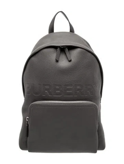Pre-owned Burberry Leather Backpack In Gray