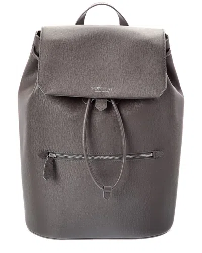 Burberry Leather Backpack In Grey