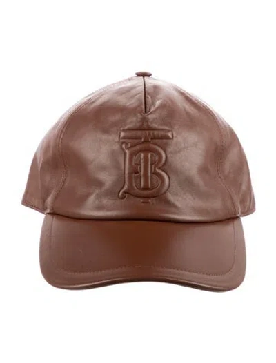 Pre-owned Burberry Leather Baseball Cap In Brown