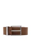 Burberry Leather Engraved Check Belt