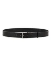 Burberry Rectangular Buckle Leather Belt In Black
