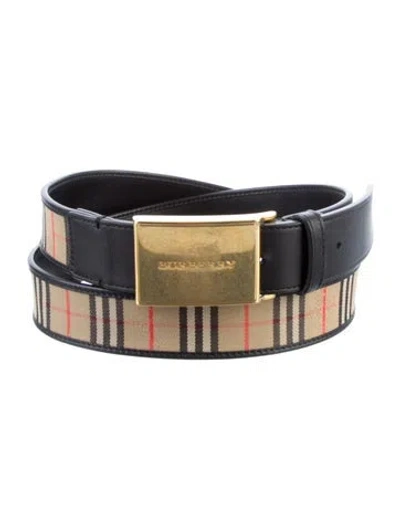 Pre-owned Burberry Leather Belt In Black