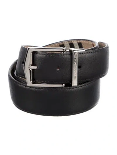 Pre-owned Burberry Leather Belt In Black