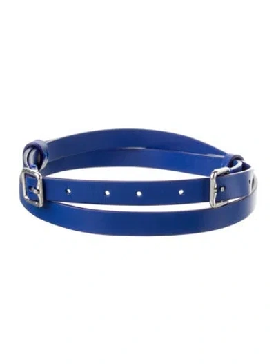 Pre-owned Burberry Leather Belt In Blue