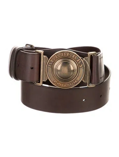 Pre-owned Burberry Leather Belt In Brown