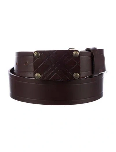 Pre-owned Burberry Leather Belt In Brown