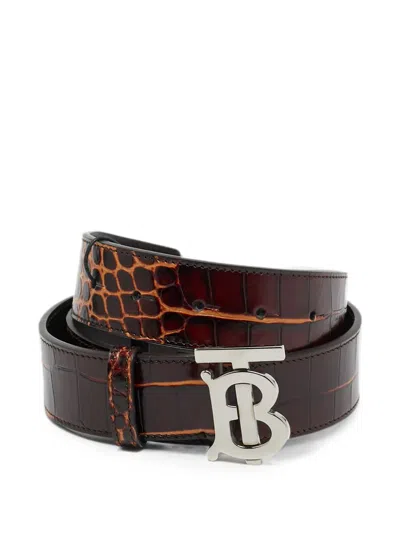 Pre-owned Burberry Leather Belt In Brown