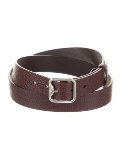 Pre-owned Burberry Leather Belt In Burgundy