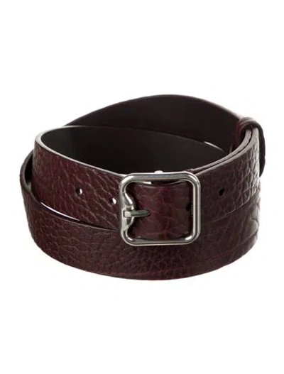Pre-owned Burberry Leather Belt In Burgundy