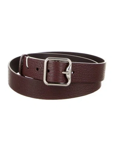 Pre-owned Burberry Leather Belt In Burgundy