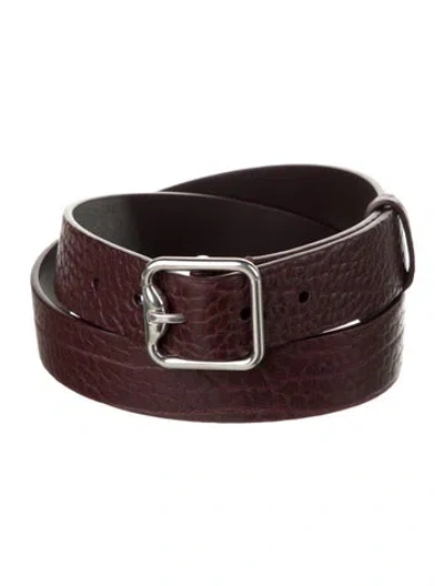 Pre-owned Burberry Leather Belt In Burgundy