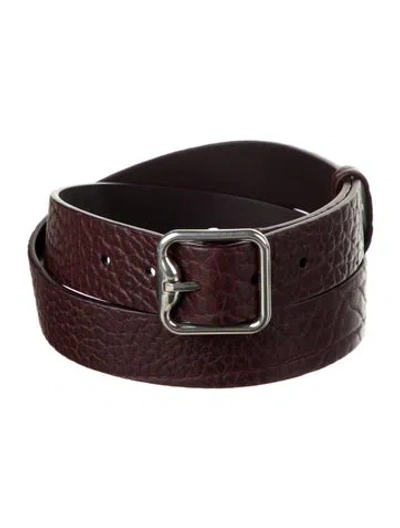 Pre-owned Burberry Leather Belt In Burgundy