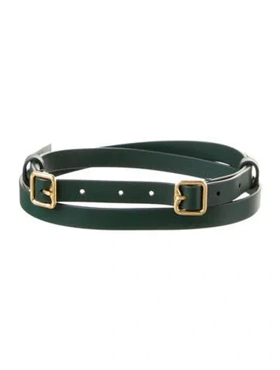Pre-owned Burberry Leather Belt In Green