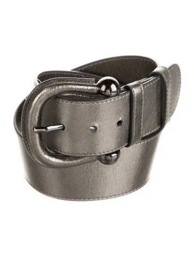 Pre-owned Burberry Leather Belt In Grey