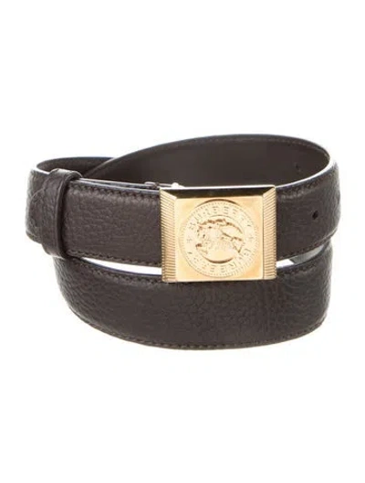 Pre-owned Burberry Leather Belt Kit In Brown