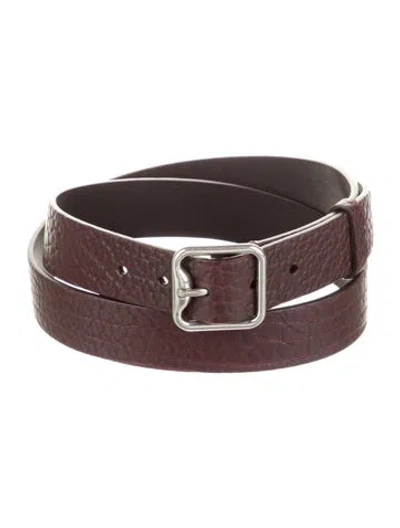 Pre-owned Burberry Leather Belt Kit In Burgundy