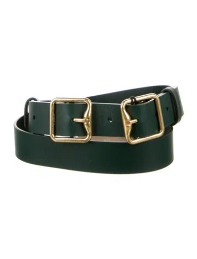 Pre-owned Burberry Leather Belt Kit In Green