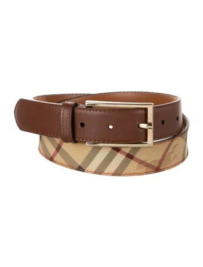 Pre-owned Burberry Leather Belt In Neutrals