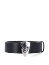 Burberry Leather B Shield Belt In Black