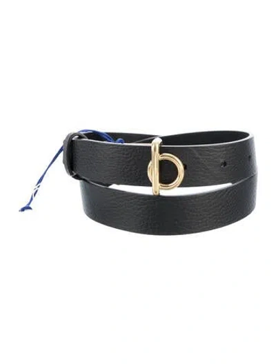 Pre-owned Burberry Leather Belt W/ Tags In Black