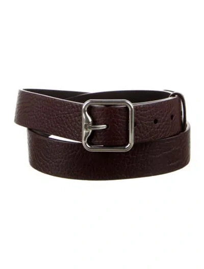 Pre-owned Burberry Leather Belt W/ Tags In Burgundy
