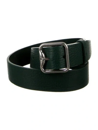 Pre-owned Burberry Leather Belt W/ Tags In Green