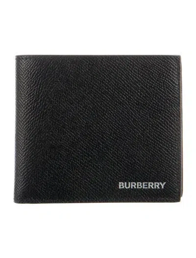 Pre-owned Burberry Leather Bifold Wallet In Black