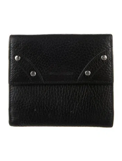 Pre-owned Burberry Leather Bifold Wallet In Black