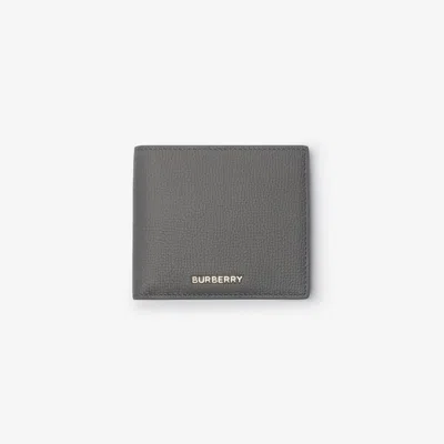 Burberry Leather Bifold Wallet In Gray