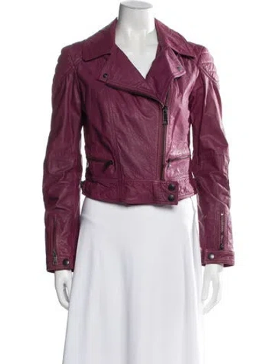 Pre-owned Burberry Leather Biker Jacket