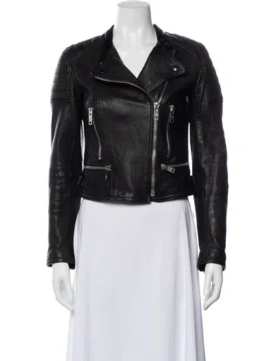 Pre-owned Burberry Leather Biker Jacket In Black