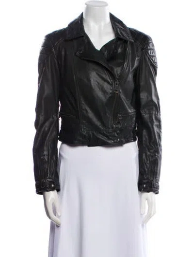 Pre-owned Burberry Leather Biker Jacket In Black