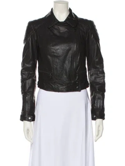 Pre-owned Burberry Leather Biker Jacket In Black