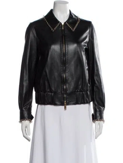 Pre-owned Burberry Leather Biker Jacket In Black