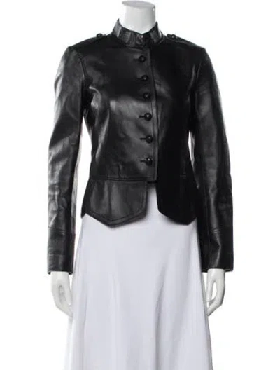 Pre-owned Burberry Leather Biker Jacket In Black