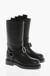 Burberry Strap Detail Leather Boots