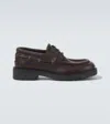 Burberry Raft Leather Loafers In Brown