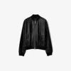 Burberry Drop-shoulder Leather Bomber Jacket In Black