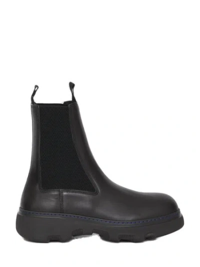 Burberry Leather Boot In Black