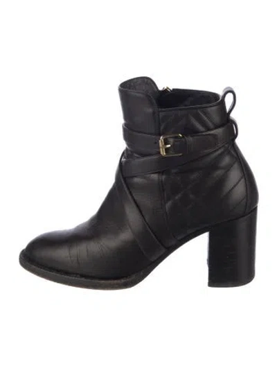 Pre-owned Burberry Leather Boots In Black
