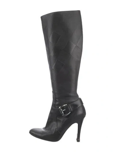 Pre-owned Burberry Leather Boots In Black