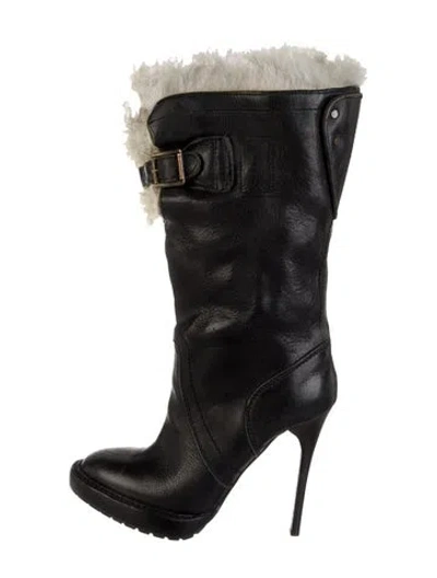 Pre-owned Burberry Leather Boots In Black